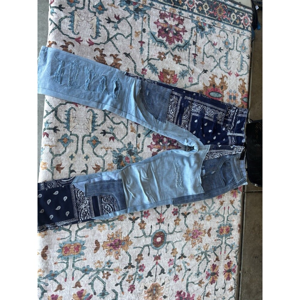 Jordan Craig Boys Size 8 Ross Represent Bandana Patchwork Distressed Jeans